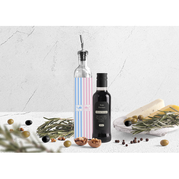 Striped w/ Whales Oil Dispenser Bottle - Lifestyle Photo