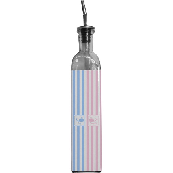 Custom Striped w/ Whales Oil Dispenser Bottle (Personalized)