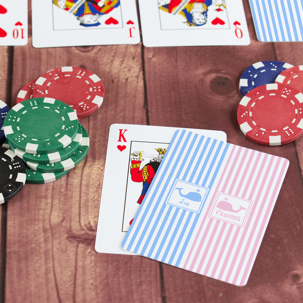 Striped w/ Whales On Table with Poker Chips