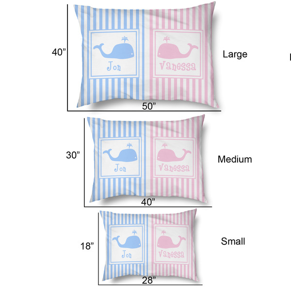 Striped w/ Whales Outdoor Dog Beds - SIZE CHART