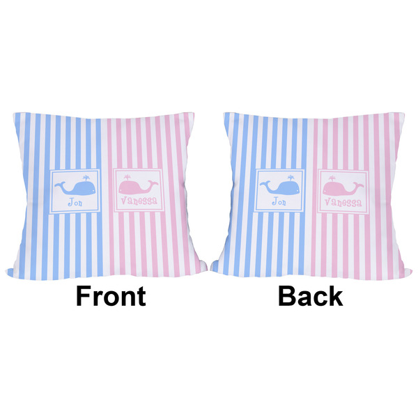 Striped w/ Whales Outdoor Pillow - 16x16