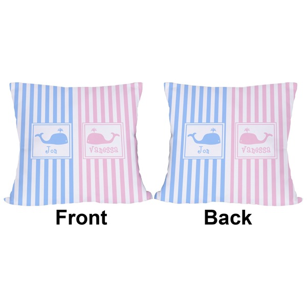 Striped w/ Whales Outdoor Pillow - 18x18