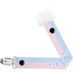 Striped w/ Whales Pacifier Clip (Personalized)