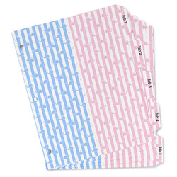 Striped w/ Whales Binder Tab Divider - Set of 5 (Personalized)