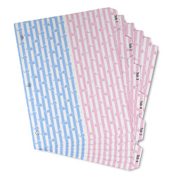 Striped w/ Whales Binder Tab Divider - Set of 6 (Personalized)