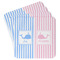 Striped w/ Whales Paper Coasters - Front/Main