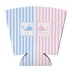 Striped w/ Whales Party Cup Sleeve - with Bottom (Personalized)