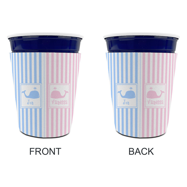 Striped w/ Whales Party Cup Sleeves - without bottom - Approval