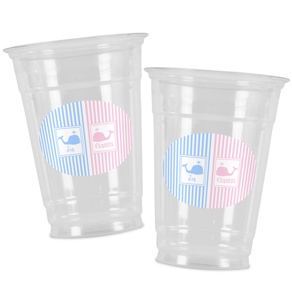 Striped w/ Whales Party Cups - 16oz - Alt View