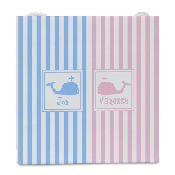 Striped w/ Whales Party Favor Gift Bag - Gloss - Front