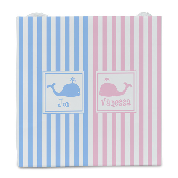 Striped w/ Whales Party Favor Gift Bag - Matte - Front
