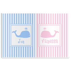 Striped w/ Whales Disposable Paper Placemats (Personalized)