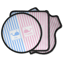 Striped w/ Whales Iron on Patches (Personalized)