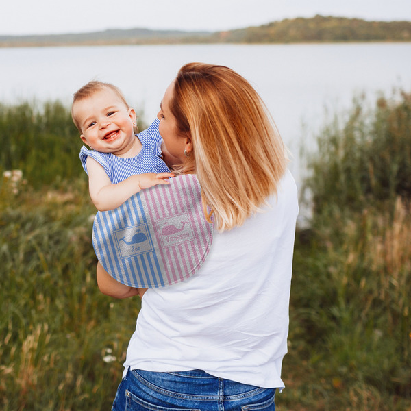 Striped w/ Whales Peanut Shaped Burp - Lifestyle