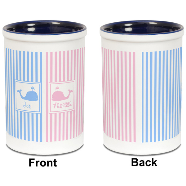 Striped w/ Whales Pencil Holder - Blue - approval