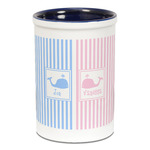 Striped w/ Whales Ceramic Pencil Holders - Blue