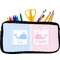Striped w/ Whales Neoprene Pencil Case (Personalized)