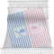 Striped w/ Whales Minky Blanket - Twin / Full - 80"x60" - Single Sided (Personalized)