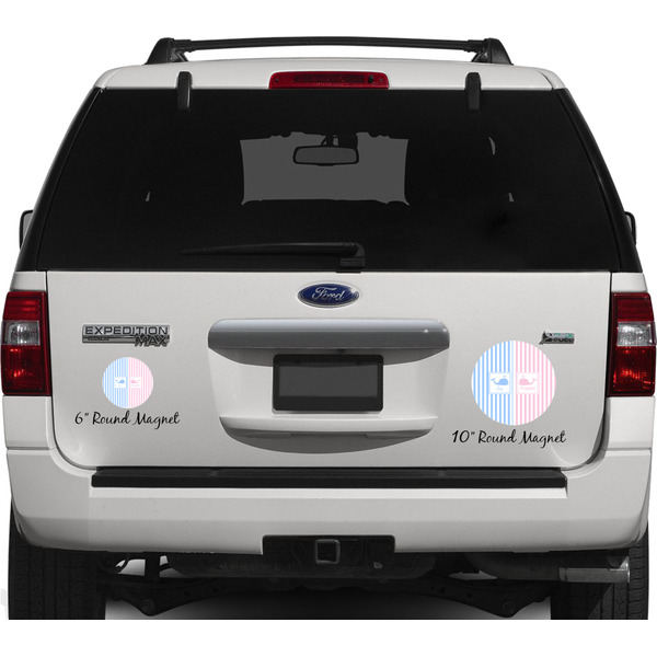 Striped w/ Whales Personalized Car Magnets on Ford Explorer