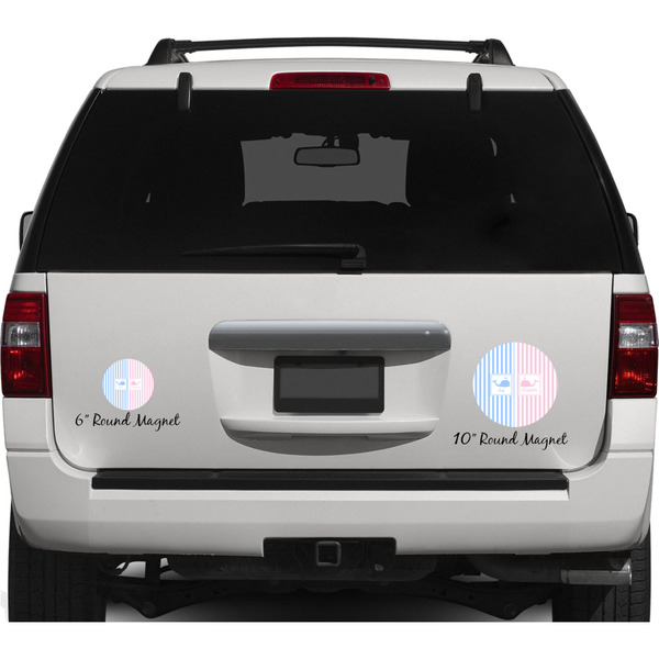 Striped w/ Whales Personalized Car Magnets on Ford Explorer