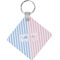 Striped w/ Whales Diamond Plastic Keychain w/ Multiple Names