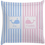 Striped w/ Whales Euro Sham Pillow Case (Personalized)
