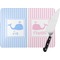 Striped w/ Whales Personalized Glass Cutting Board