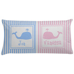 Striped w/ Whales Pillow Case - King (Personalized)