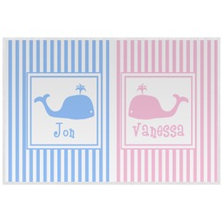 Striped w/ Whales Laminated Placemat w/ Multiple Names