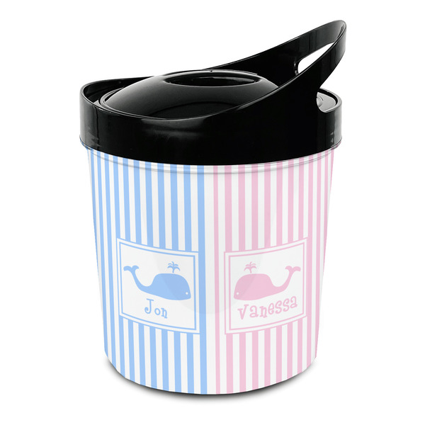 Custom Striped w/ Whales Plastic Ice Bucket (Personalized)