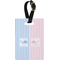 Striped w/ Whales Plastic Luggage Tag - Rectangular w/ Multiple Names