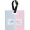 Striped w/ Whales Personalized Square Luggage Tag