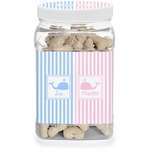 Striped w/ Whales Dog Treat Jar (Personalized)