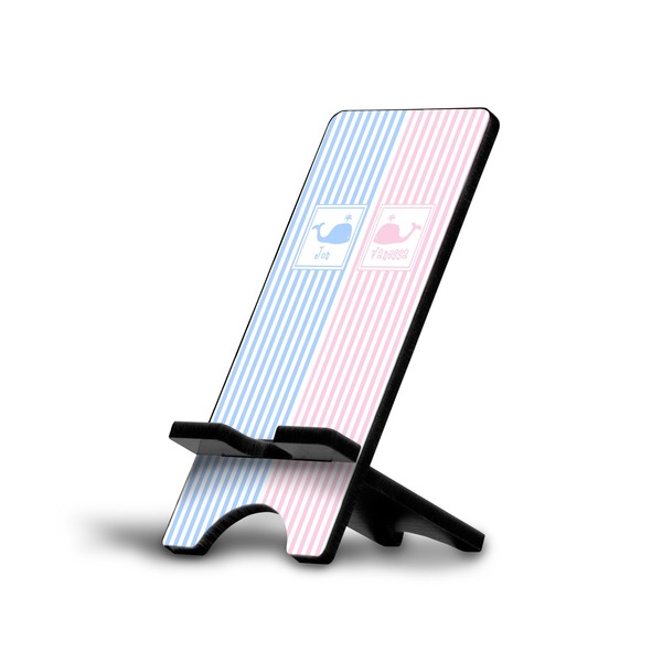 Custom Striped w/ Whales Cell Phone Stand (Personalized)