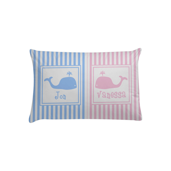 Custom Striped w/ Whales Pillow Case - Toddler (Personalized)