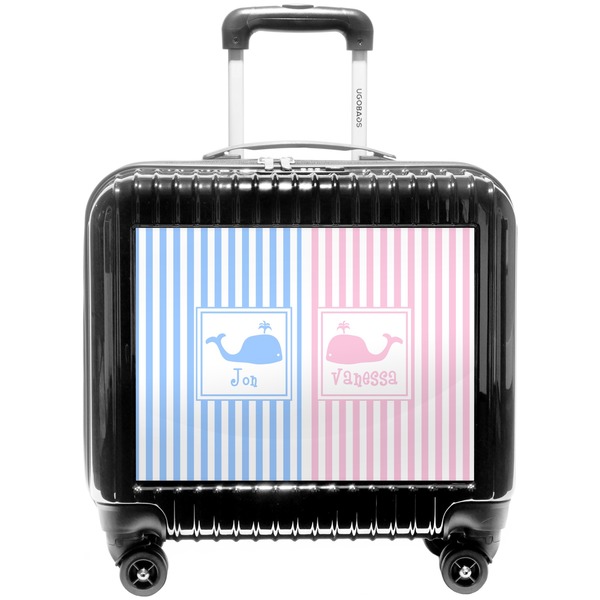 Custom Striped w/ Whales Pilot / Flight Suitcase (Personalized)