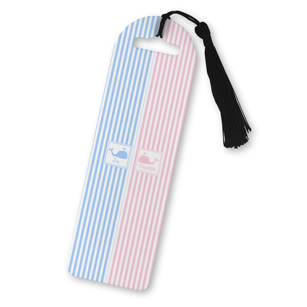 Custom Striped w/ Whales Plastic Bookmark (Personalized)