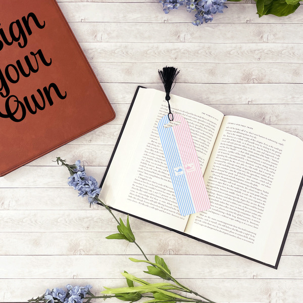 Striped w/ Whales Plastic Bookmarks - In Context