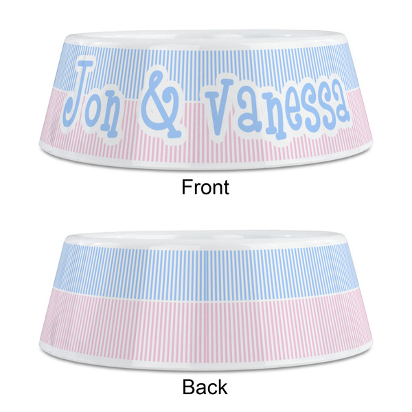 Striped w/ Whales Plastic Pet Bowls - Medium - APPROVAL