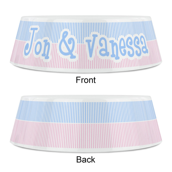 Striped w/ Whales Plastic Pet Bowls - Small - APPROVAL