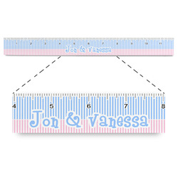 Striped w/ Whales Plastic Ruler - 12" (Personalized)