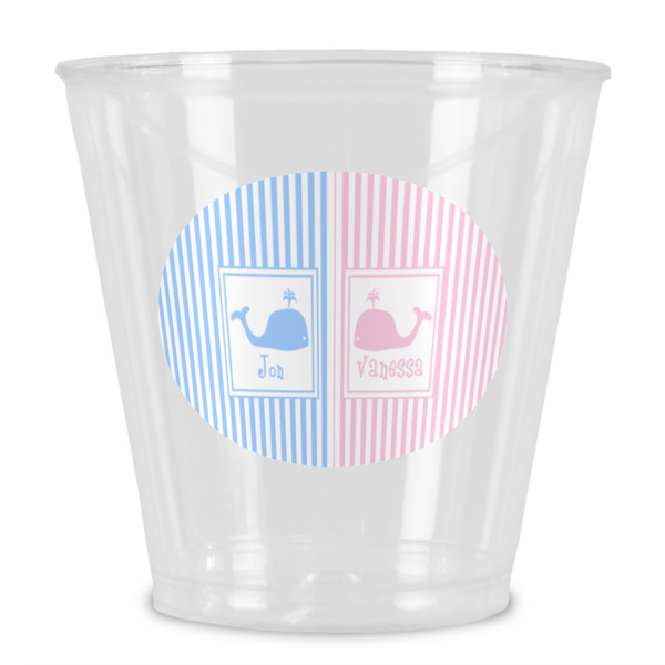 Custom Striped w/ Whales Plastic Shot Glass (Personalized)