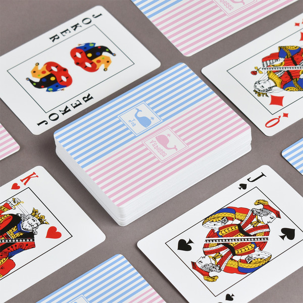 Striped w/ Whales Playing Cards - Front & Back View