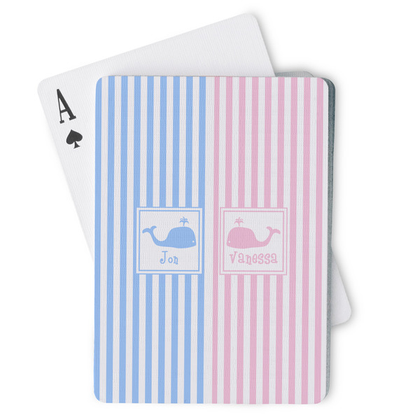 Custom Striped w/ Whales Playing Cards (Personalized)