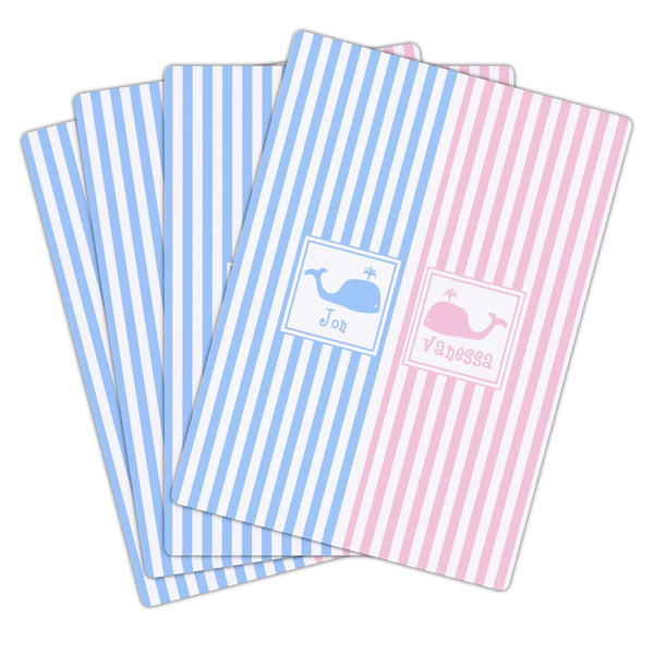 Striped w/ Whales Playing Cards - Hand Back View