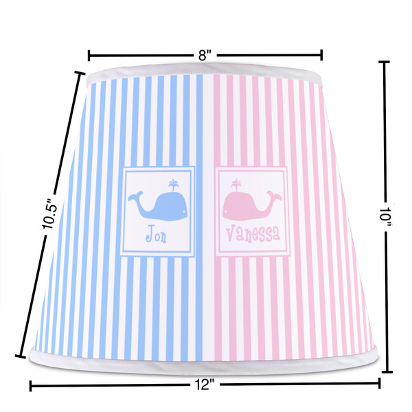 Striped w/ Whales Poly Film Empire Lampshade - Dimensions