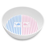 Striped w/ Whales Melamine Bowl - 8 oz (Personalized)