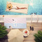 Striped w/ Whales Pool Towel Lifestyle