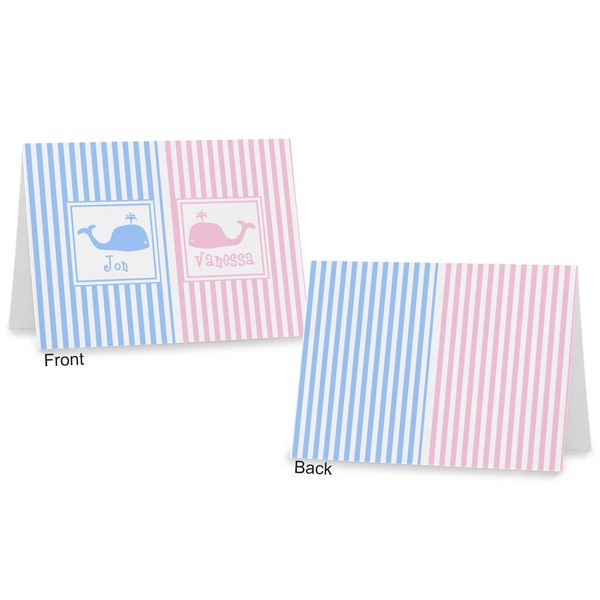 Striped w/ Whales Postcard - Front and Back