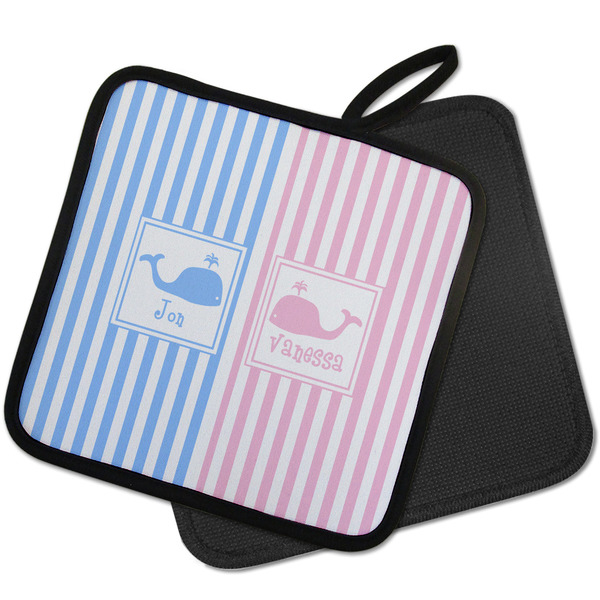 Striped w/ Whales Pot Holders - PARENT MAIN